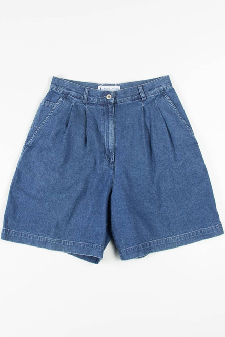 Women's Vintage Pleated Denim Shorts 347 (sz. 10)