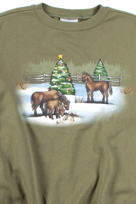 Horses At Christmas Sweatshirt