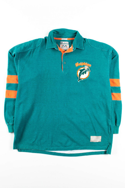 Vintage Miami Dolphins Long Sleeve Polo Shirt