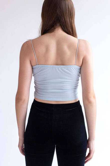 Sky Blue Double Ruched Crop Top