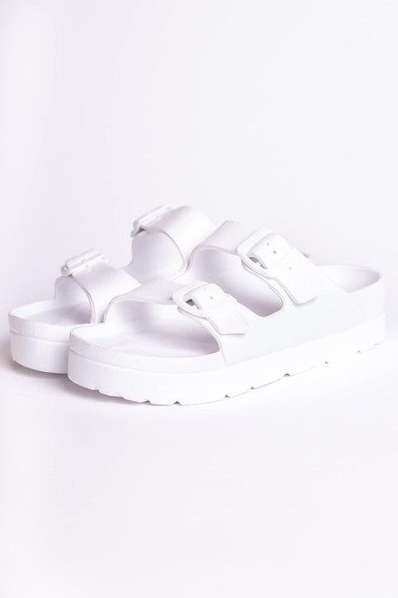 White Platform Foam Sandals