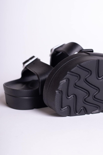 Black Platform Foam Sandals