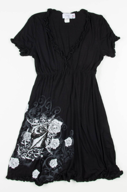 Ruffle Studded Fleur De Lis Dress