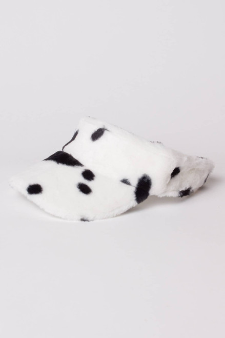 Cow Faux Fur Visor