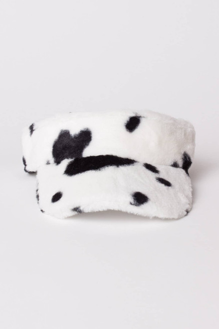 Cow Faux Fur Visor