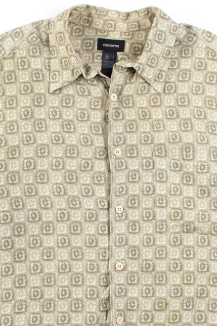 Abstract Checkerboard Button Up Shirt