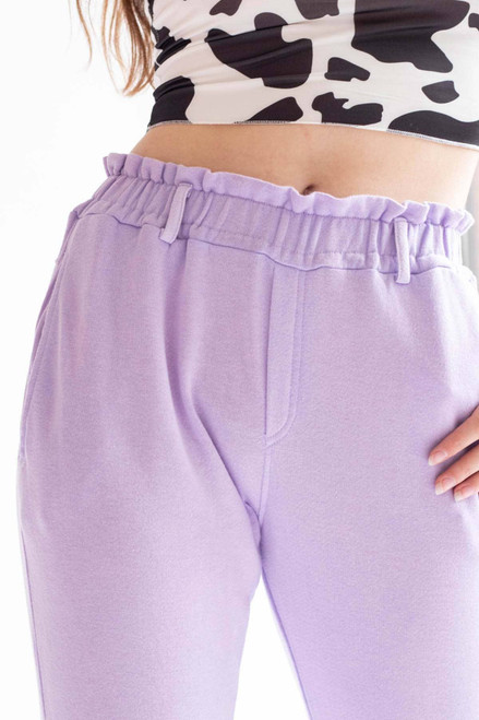 Lavender Paper Bag Waist Sweatpants