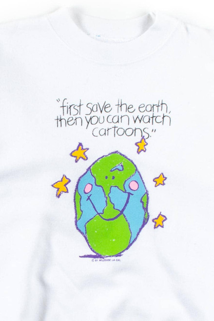 First Save The Earth Vintage Kids Sweatshirt