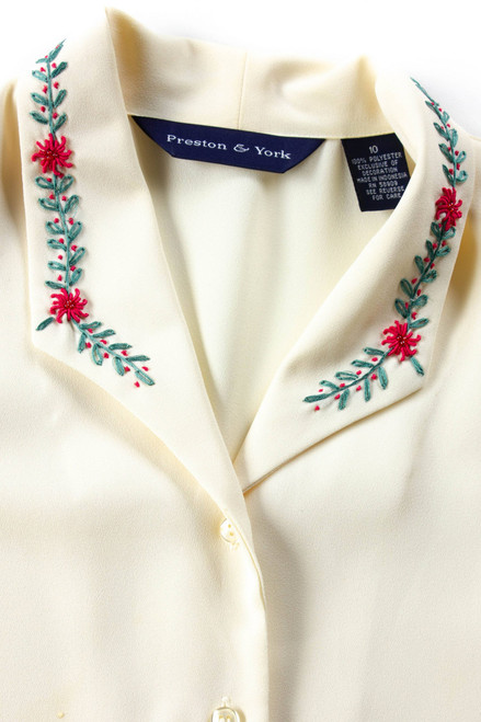 Vintage Floral Embroidered Blouse