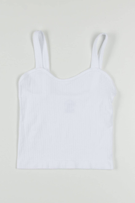 White Seamless Ribbed Tank