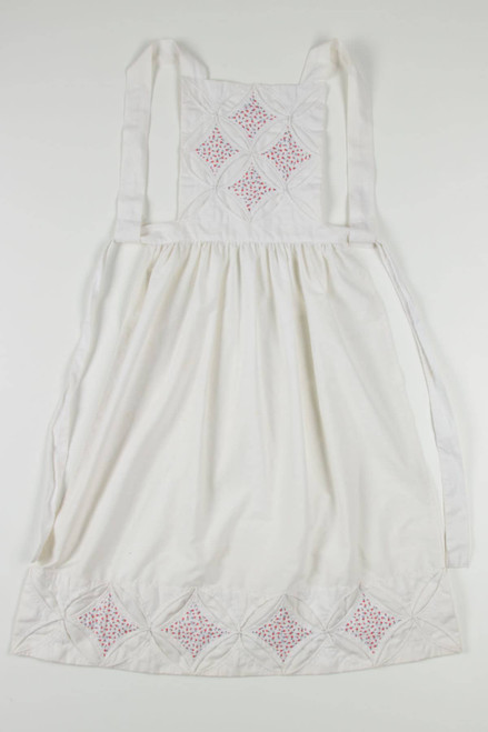 White Quilted Top Apron