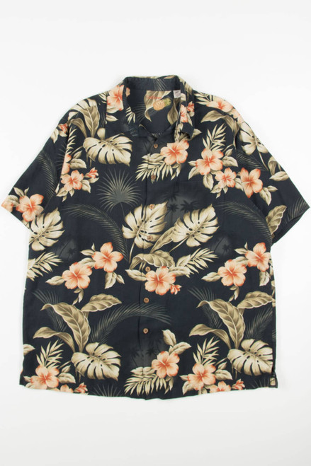 Vintage Silk Caribbean Pineapple Hawaiian Shirt 1989