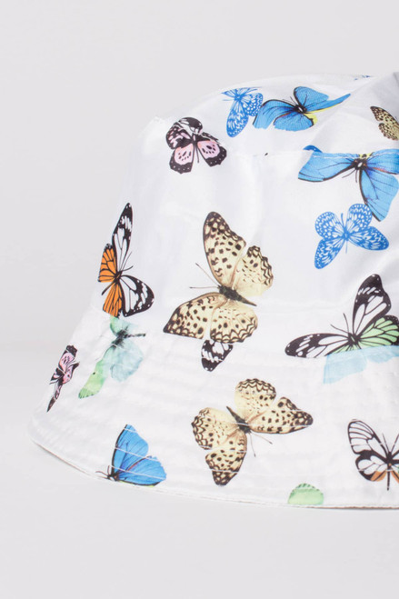 White Butterfly Bucket Hat