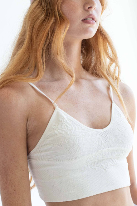 White Jacquard Seamless Bralette