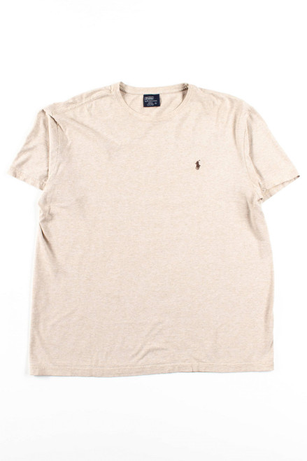 Tan Heathered Polo T-Shirt