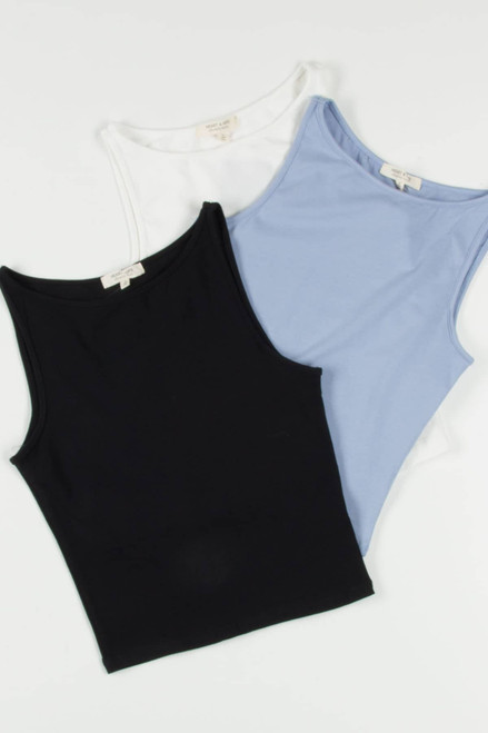 Blue Boat Neck Tank