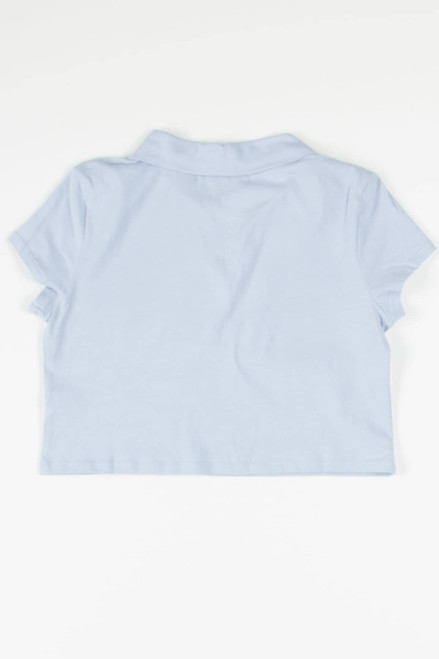 Blue Boxy Cropped Polo