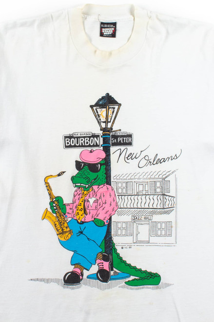 Vintage New Orleans Alligator Jazz T-Shirt (1988)