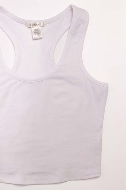 White Racerback Crop Tank 1