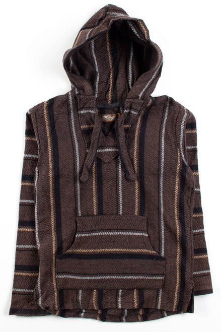 Vintage Brown Stripes Baja Hoodie