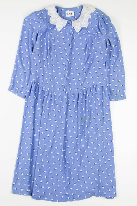 Vintage Periwinkle Tulip Patterned Dress