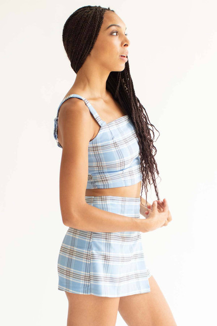 Blue Plaid Stretch Tank