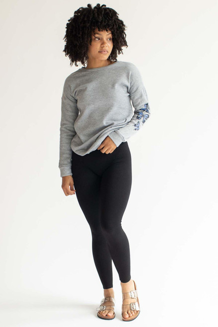 Grey Butterfly Sleeve Sweatshirt