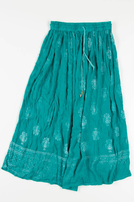 Faded Teal Hippie Maxi Skirt 501