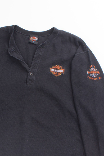 Harley Davidson Logo Thermal Henley - Ragstock.com