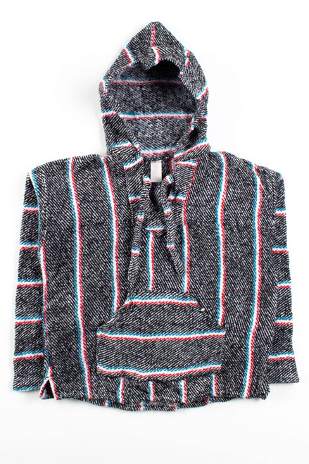 Vintage Grey Stripe Baja Hoodie