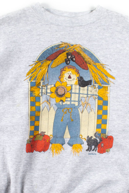 Vintage Autumn Scarecrow Sweatshirt