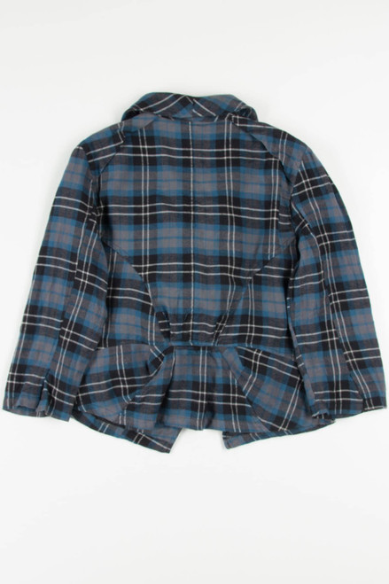 Diagonal Zip Flannel Jacket