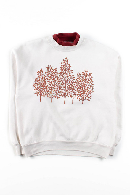 Vintage Metallic Trees Turtleneck Sweatshirt