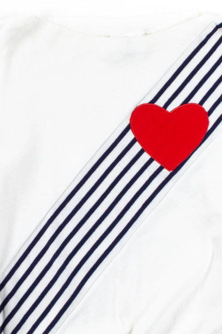 Vintage Diagonal Stripe Heart Top