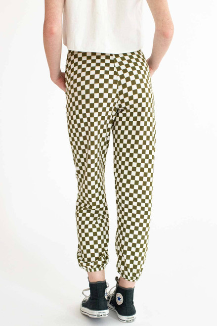 Olive Checkered Joggers