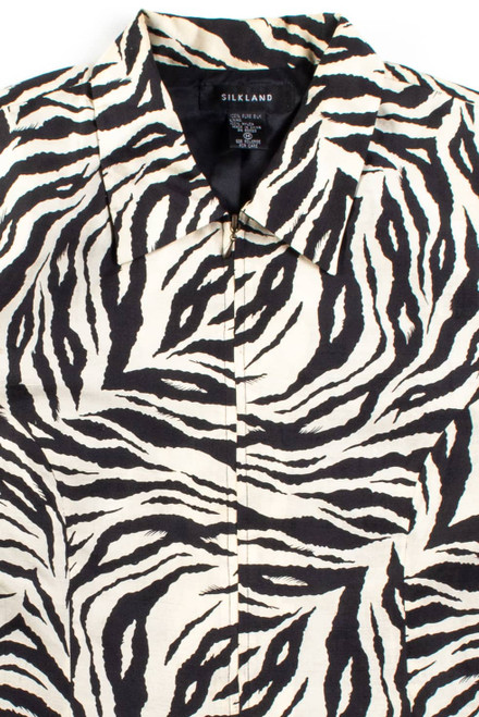 Vintage Silk Zebra Stripe Jacket