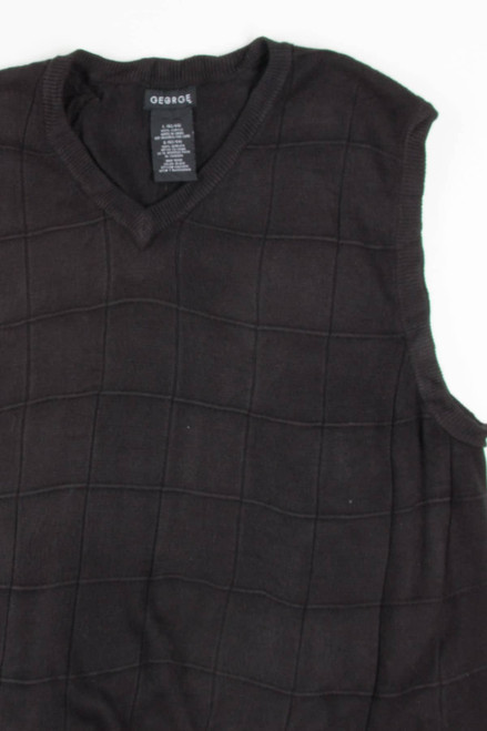 Black Windowpane Sweater Vest 203