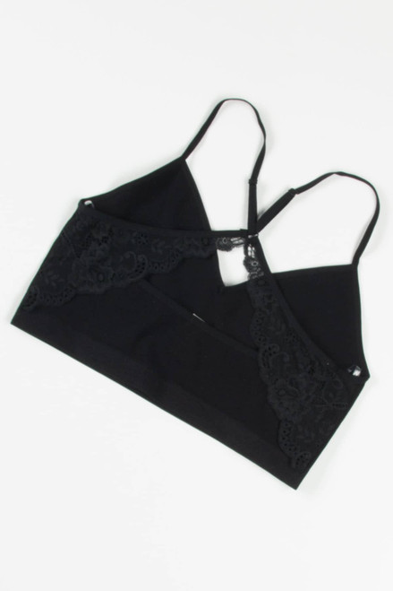 Black Lace Detail Seamless Bralette (Extended Sizes)