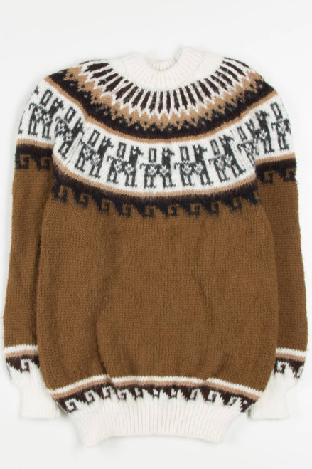 Vintage Llama Fair Isle Sweater 742