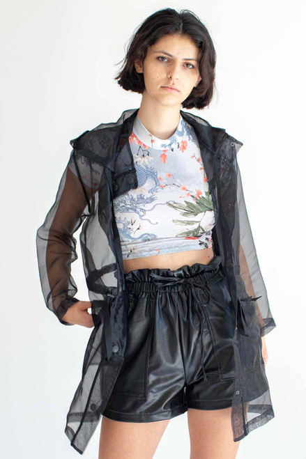 Black Tulle Anorak Jacket