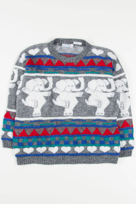 Vintage Circus Elephants 80s Sweater 3435