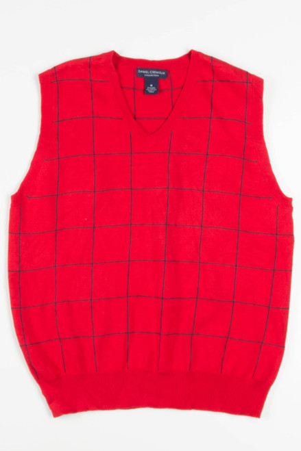 Red Windowpane Daniel Cremieux Sweater Vest 210
