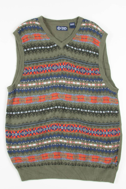Olive Knit Chaps Sweater Vest 236
