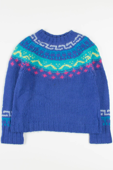 Bright Blue Fair Isle Sweater 726