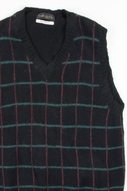 Vintage Windowpane Sweater Vest 224