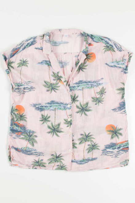 Women's Pastel Pink Hawaiian Shirt 2024