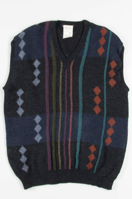 Vintage Diamonds and Stripes Sweater Vest 246