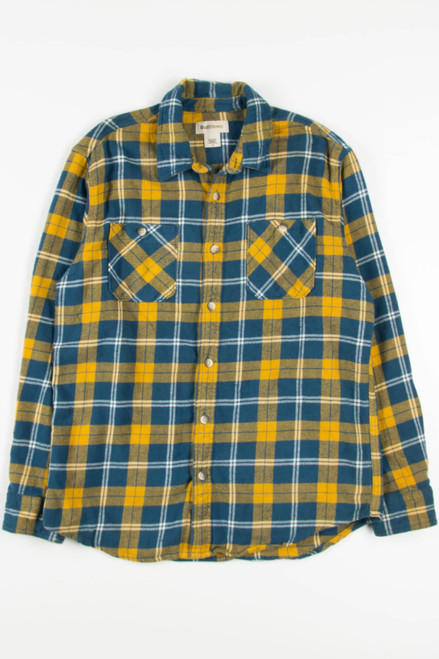 Yellow & Teal Thick Ruffhewn Flannel Shirt 3724