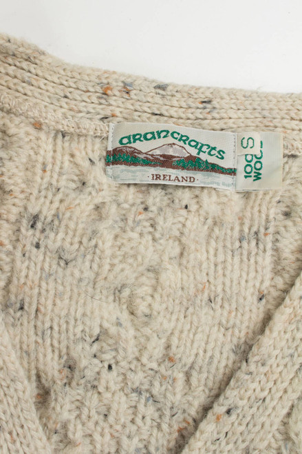 Vintage Aran Crafts Irish Fisherman Cardigan 781