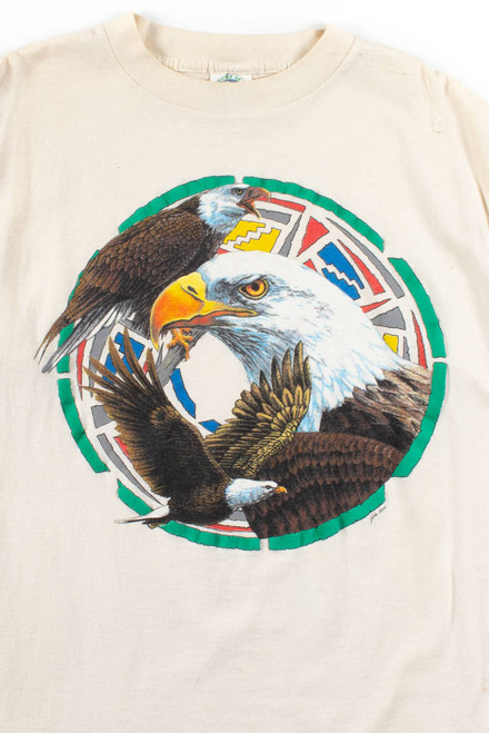 Vintage Bald Eagle Circle Collage T-Shirt